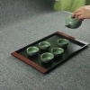 长方形托盘日式创意木纹防滑托盘宾馆酒店商用茶水盘家用塑料托盘