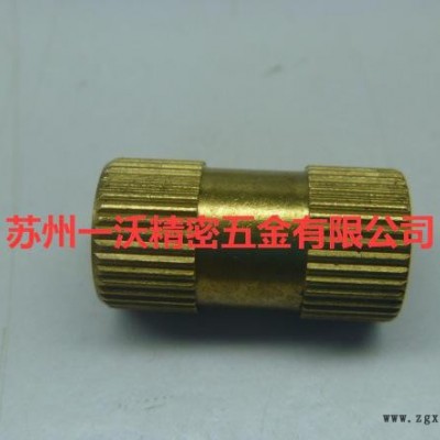 苏州非标件机加工注塑铜螺母 双通/单通/盲孔注塑滚花铜螺母