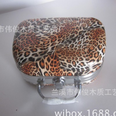 EVA化妆箱  豹纹铝合金EVA开?；毕?EVA皮革化妆箱