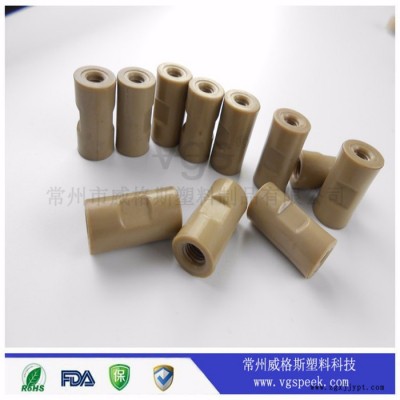 现货供应特种工程塑料制品peek两通 peek peek轴套 耐磨轴套 高温轴套 peek螺丝 peek接头