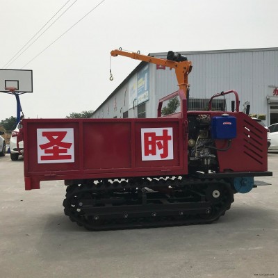圣时履带式土方运输车 小型履带运输车 全地形橡胶履带运输车带小吊车的履带式运输车