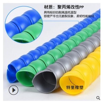 螺旋保护套阻燃液压胶管保护套PP螺旋液压油管保护套缠绕管