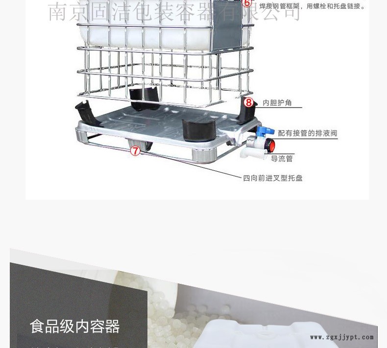 供应耐酸碱1吨吨包吨罐1吨塑料吨桶中型散装容器1T吨桶1T塑料桶示例图4