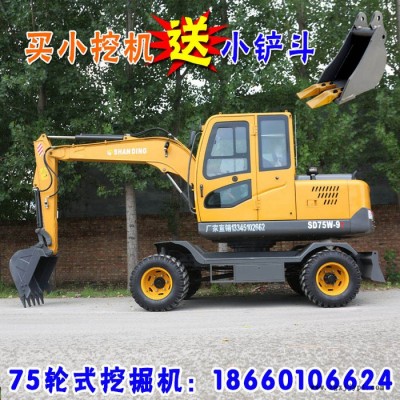 劲工轮式挖掘机价格 小型轮胎式挖掘机施工视频