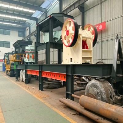 佰沃重工 工地建筑垃圾移动破碎机 时产300吨大型移动破碎机 轮胎移动破碎机