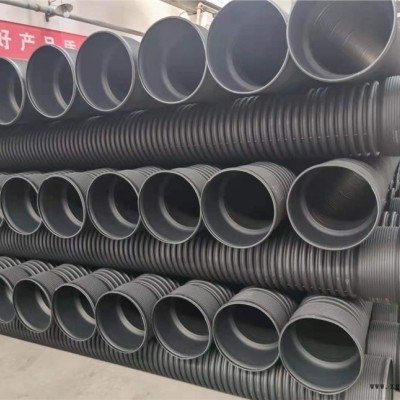 甘肃平凉中财hdpe双壁波纹管 Sn4级 Sn8级 市政排污管 可打压测试
