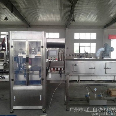 明江MJ73756全自动套标机瓶身瓶口套标机厂家全自动PET瓶玻璃瓶套标机热收缩膜机