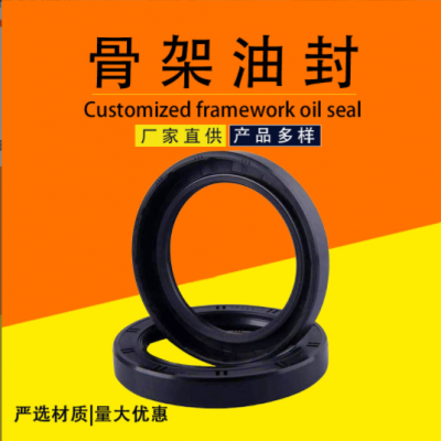 厂家加工氟橡胶骨架油封丁晴油封密封圈耐油机械密封件可定制